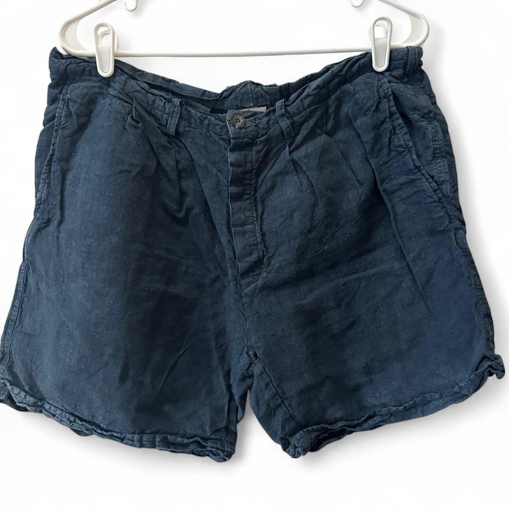 La Bottega Di Brunella Women’s Flax Linen Navy Shorts